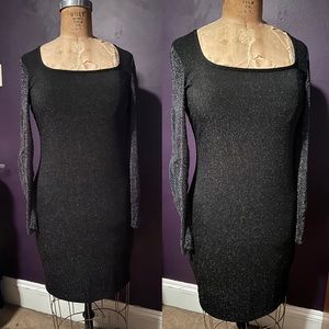 New! Black & Glittery Sheer Dress